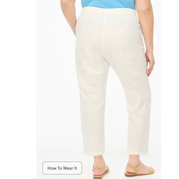 J.Crew Linen Cotton Blend Drawstring Pants in White Size 6 - Picture 9 of 14